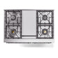 ILVE Nostalgie II 40-Inch Dual Fuel Range with 6 Sealed Burners + Griddle, 4.3 cu. ft. Oven, Glossy Black with Chrome Trim, Liquid Propane, Triple Glass Door, UPD40FNMPBKCLP