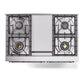 ILVE Nostalgie II 40-Inch Dual Fuel Range with 6 Sealed Burners + Griddle, 4.3 cu. ft. Oven, Burgundy with Chrome Trim, Natural Gas, Triple Glass Door, UPD40FNMPBUC