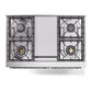ILVE Nostalgie II 40-Inch Dual Fuel Range with 6 Sealed Burners + Griddle, 4.3 cu. ft. Oven, Midnight Blue with Chrome Trim, Natural Gas, Triple Glass Door, UPD40FNMPMBC