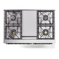 ILVE Nostalgie II 40-Inch Dual Fuel Range with 6 Sealed Burners + Griddle, 4.3 cu. ft. Oven, Graphite Matte with Burnished Trim, Liquid Propane, Triple Glass Door, UPD40FNMPMGBLP