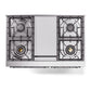 ILVE Nostalgie II 40-Inch Dual Fuel Range with 6 Sealed Burners + Griddle, 4.3 cu. ft. Oven, Graphite Matte with Chrome Trim, Liquid Propane, Triple Glass Door, UPD40FNMPMGCLP