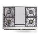 ILVE Nostalgie II 40-Inch Dual Fuel Range with 6 Sealed Burners + Griddle, 4.3 cu. ft. Oven, Stainless Steel with Burnished Trim, Liquid Propane, Triple Glass Door, UPD40FNMPSSBLP