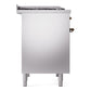 ILVE Nostalgie II 40-Inch Dual Fuel Range with 6 Sealed Burners + Griddle, 4.3 cu. ft. Oven, Stainless Steel with Burnished Trim, Natural Gas, Triple Glass Door, UPD40FNMPSSB