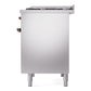 ILVE Nostalgie II 40-Inch Dual Fuel Range with 6 Sealed Burners + Griddle, 4.3 cu. ft. Oven, Stainless Steel with Burnished Trim, Natural Gas, Triple Glass Door, UPD40FNMPSSB