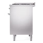 ILVE Nostalgie II 40-Inch Dual Fuel Range with 6 Sealed Burners + Griddle, 4.3 cu. ft. Oven, Stainless Steel with Chrome Trim, Liquid Propane, Triple Glass Door, UPD40FNMPSSCLP