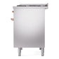 ILVE Nostalgie II 40-Inch Dual Fuel Range with 6 Sealed Burners + Griddle, 4.3 cu. ft. Oven, Stainless Steel with Copper Trim, Liquid Propane, Triple Glass Door, UPD40FNMPSSPLP