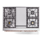 ILVE Nostalgie II 40-Inch Dual Fuel Range with 6 Sealed Burners + Griddle, 4.3 cu. ft. Oven, Stainless Steel with Copper Trim, Natural Gas, Triple Glass Door, UPD40FNMPSSP