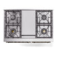 ILVE Nostalgie II 40-Inch Dual Fuel Range with 6 Sealed Burners + Griddle, 4.3 cu. ft. Oven, White with Burnished Trim, Natural Gas, Triple Glass Door, UPD40FNMPWHB