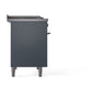 ILVE Professional Plus II 40-Inch Dual Fuel Range with 6 Sealed Burners + Griddle, 4.3 cu. ft. Oven, Blue Grey, Natural Gas, Solid Door, UPD40FQMPBG
