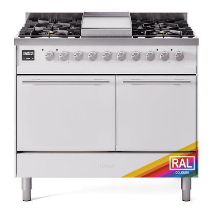 ILVE Professional Plus II 40-Inch Dual Fuel Range with 6 Sealed Burners + Griddle, 4.3 cu. ft. Oven, RAL, Liquid Propane, Solid Door, UPD40FQMPRALP
