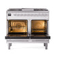 ILVE Professional Plus II 40-Inch Dual Fuel Range with 6 Sealed Burners + Griddle, 4.3 cu. ft. Oven, White, Liquid Propane, Solid Door, UPD40FQMPWHLP