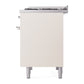 ILVE Nostalgie II 40-Inch Dual Fuel Range with 6 Sealed Burners + Griddle, 4.3 cu. ft. Oven, Antique White with Chrome Trim, Liquid Propane, Solid Door, UPD40FQNMPAWCLP