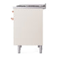 ILVE Nostalgie II 40-Inch Dual Fuel Range with 6 Sealed Burners + Griddle, 4.3 cu. ft. Oven, Antique White with Copper Trim, Liquid Propane, Solid Door, UPD40FQNMPAWPLP