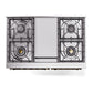 ILVE Nostalgie II 40-Inch Dual Fuel Range with 6 Sealed Burners + Griddle, 4.3 cu. ft. Oven, Burgundy with Burnished Trim, Liquid Propane, Solid Door, UPD40FQNMPBUBLP
