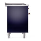 ILVE Nostalgie II 40-Inch Dual Fuel Range with 6 Sealed Burners + Griddle, 4.3 cu. ft. Oven, Midnight Blue with Copper Trim, Natural Gas, Solid Door, UPD40FQNMPMBP