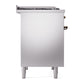 ILVE Nostalgie II 40-Inch Dual Fuel Range with 6 Sealed Burners + Griddle, 4.3 cu. ft. Oven, Stainless Steel with Burnished Trim, Liquid Propane, Solid Door, UPD40FQNMPSSBLP