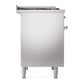 ILVE Nostalgie II 40-Inch Dual Fuel Range with 6 Sealed Burners + Griddle, 4.3 cu. ft. Oven, Stainless Steel with Chrome Trim, Liquid Propane, Solid Door, UPD40FQNMPSSCLP