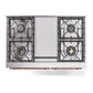 ILVE Nostalgie II 40-Inch Dual Fuel Range with 6 Sealed Burners + Griddle, 4.3 cu. ft. Oven, Stainless Steel with Copper Trim, Natural Gas, Solid Door, UPD40FQNMPSSP