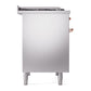 ILVE Nostalgie II 40-Inch Dual Fuel Range with 6 Sealed Burners + Griddle, 4.3 cu. ft. Oven, Stainless Steel with Copper Trim, Natural Gas, Solid Door, UPD40FQNMPSSP