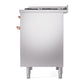 ILVE Nostalgie II 40-Inch Dual Fuel Range with 6 Sealed Burners + Griddle, 4.3 cu. ft. Oven, Stainless Steel with Copper Trim, Natural Gas, Solid Door, UPD40FQNMPSSP