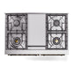 ILVE Nostalgie II 40-Inch Dual Fuel Range with 6 Sealed Burners + Griddle, 4.3 cu. ft. Oven, White with Burnished Trim, Liquid Propane, Solid Door, UPD40FQNMPWHBLP