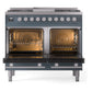ILVE Professional Plus II 40-Inch Dual Fuel Range with 6 Sealed Burners + Griddle, 4.3 cu. ft. Oven, Blue Grey, Liquid Propane, Triple Glass Door, UPD40FWMPBGLP