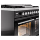 ILVE Professional Plus II 40-Inch Dual Fuel Range with 6 Sealed Burners + Griddle, 4.3 cu. ft. Oven, Glossy Black, Natural Gas, Triple Glass Door, UPD40FWMPBK