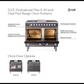 ILVE Professional Plus II 40-Inch Dual Fuel Range with 6 Sealed Burners + Griddle, 4.3 cu. ft. Oven, Graphite Matte, Liquid Propane, Triple Glass Door, UPD40FWMPMGLP