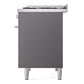 ILVE Professional Plus II 40-Inch Dual Fuel Range with 6 Sealed Burners + Griddle, 4.3 cu. ft. Oven, Graphite Matte, Liquid Propane, Triple Glass Door, UPD40FWMPMGLP