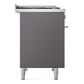 ILVE Professional Plus II 40-Inch Dual Fuel Range with 6 Sealed Burners + Griddle, 4.3 cu. ft. Oven, Graphite Matte, Natural Gas, Triple Glass Door, UPD40FWMPMG