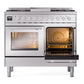 ILVE Professional Plus II 40-Inch Dual Fuel Range with 6 Sealed Burners + Griddle, 4.3 cu. ft. Oven, Stainless Steel, Liquid Propane, Triple Glass Door, UPD40FWMPSSLP