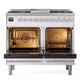 ILVE Professional Plus II 40-Inch Dual Fuel Range with 6 Sealed Burners + Griddle, 4.3 cu. ft. Oven, White, Liquid Propane, Triple Glass Door, UPD40FWMPWHLP