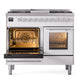 ILVE Professional Plus II 40-Inch Dual Fuel Range with 6 Sealed Burners + Griddle, 4.3 cu. ft. Oven, White, Natural Gas, Triple Glass Door, UPD40FWMPWH