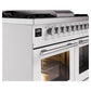 ILVE Professional Plus II 40-Inch Dual Fuel Range with 6 Sealed Burners + Griddle, 4.3 cu. ft. Oven, White, Natural Gas, Triple Glass Door, UPD40FWMPWH