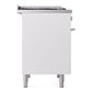ILVE Professional Plus II 40-Inch Dual Fuel Range with 6 Sealed Burners + Griddle, 4.3 cu. ft. Oven, White, Natural Gas, Triple Glass Door, UPD40FWMPWH