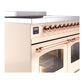 ILVE Nostalgie II 40-Inch Induction Range with 6 Induction Elements, 4.3 cu. ft. Oven, Antique White with Copper Trim, Triple Glass Door, UPDI406NMPAWP