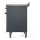 ILVE Nostalgie II 40-Inch Induction Range with 6 Induction Elements, 4.3 cu. ft. Oven, Blue Grey with Burnished Trim, Triple Glass Door, UPDI406NMPBGB