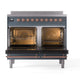 ILVE Nostalgie II 40-Inch Induction Range with 6 Induction Elements, 4.3 cu. ft. Oven, Blue Grey with Copper Trim, Triple Glass Door, UPDI406NMPBGP