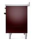 ILVE Nostalgie II 40-Inch Induction Range with 6 Induction Elements, 4.3 cu. ft. Oven, Burgundy with Burnished Trim, Triple Glass Door, UPDI406NMPBUB