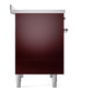 ILVE Nostalgie II 40-Inch Induction Range with 6 Induction Elements, 4.3 cu. ft. Oven, Burgundy with Chrome Trim, Triple Glass Door, UPDI406NMPBUC
