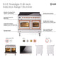 ILVE Nostalgie II 40-Inch Induction Range with 6 Induction Elements, 4.3 cu. ft. Oven, Burgundy with Brass Trim, Triple Glass Door, UPDI406NMPBUG