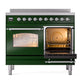 ILVE Nostalgie II 40-Inch Induction Range with 6 Induction Elements, 4.3 cu. ft. Oven, Emerald Green with Chrome Trim, Triple Glass Door, UPDI406NMPEGC