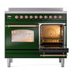 ILVE Nostalgie II 40-Inch Induction Range with 6 Induction Elements, 4.3 cu. ft. Oven, Emerald Green with Copper Trim, Triple Glass Door, UPDI406NMPEGP