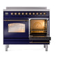 ILVE Nostalgie II 40-Inch Induction Range with 6 Induction Elements, 4.3 cu. ft. Oven, Midnight Blue with Burnished Trim, Triple Glass Door, UPDI406NMPMBB