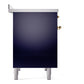 ILVE Nostalgie II 40-Inch Induction Range with 6 Induction Elements, 4.3 cu. ft. Oven, Midnight Blue with Brass Trim, Triple Glass Door, UPDI406NMPMBG
