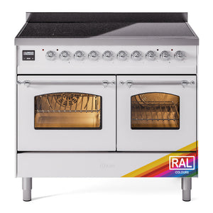 ILVE Nostalgie II 40-Inch Induction Range with 6 Induction Elements, 4.3 cu. ft. Oven, RAL with Chrome Trim, Triple Glass Door, UPDI406NMPRAC