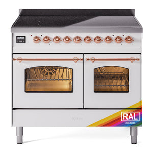 ILVE Nostalgie II 40-Inch Induction Range with 6 Induction Elements, 4.3 cu. ft. Oven, RAL with Copper Trim, Triple Glass Door, UPDI406NMPRAP