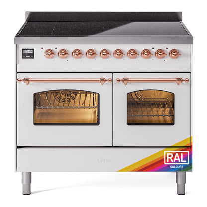 ILVE Nostalgie II 40-Inch Induction Range with 6 Induction Elements, 4.3 cu. ft. Oven, RAL with Copper Trim, Triple Glass Door, UPDI406NMPRAP