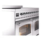 ILVE Nostalgie II 40-Inch Induction Range with 6 Induction Elements, 4.3 cu. ft. Oven, Stainless Steel with Chrome Trim, Triple Glass Door, UPDI406NMPSSC