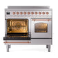ILVE Nostalgie II 40-Inch Induction Range with 6 Induction Elements, 4.3 cu. ft. Oven, Stainless Steel with Copper Trim, Triple Glass Door, UPDI406NMPSSP
